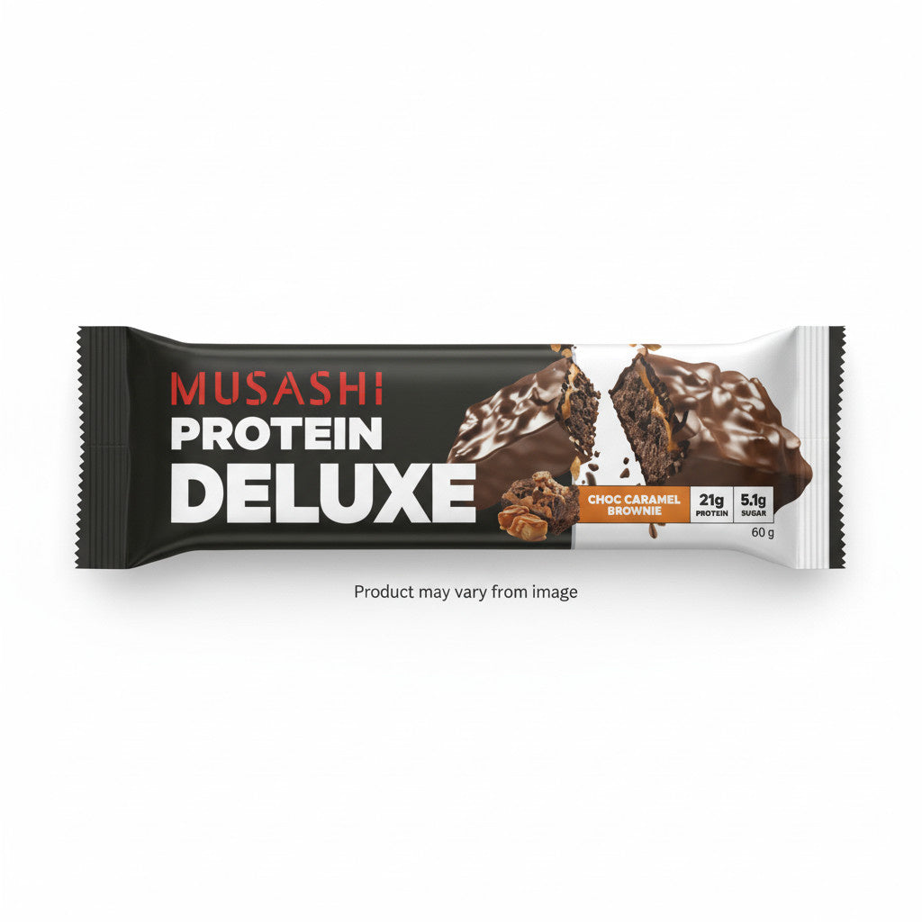 Musashi Protein Deluxe Choc Caramel Brownie 60g x12 (Pack)