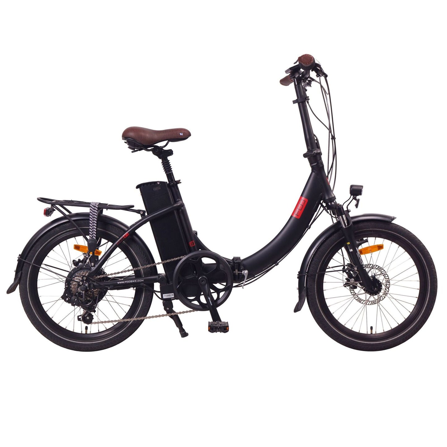 FOO F1 Folding Electric Bike, 300W-500W, 48V 13Ah, 624WH Battery [Matt Black]