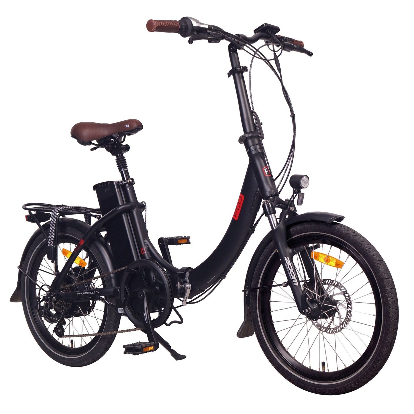 FOO F1 Folding Electric Bike, 300W-500W, 48V 13Ah, 624WH Battery [Matt Black]