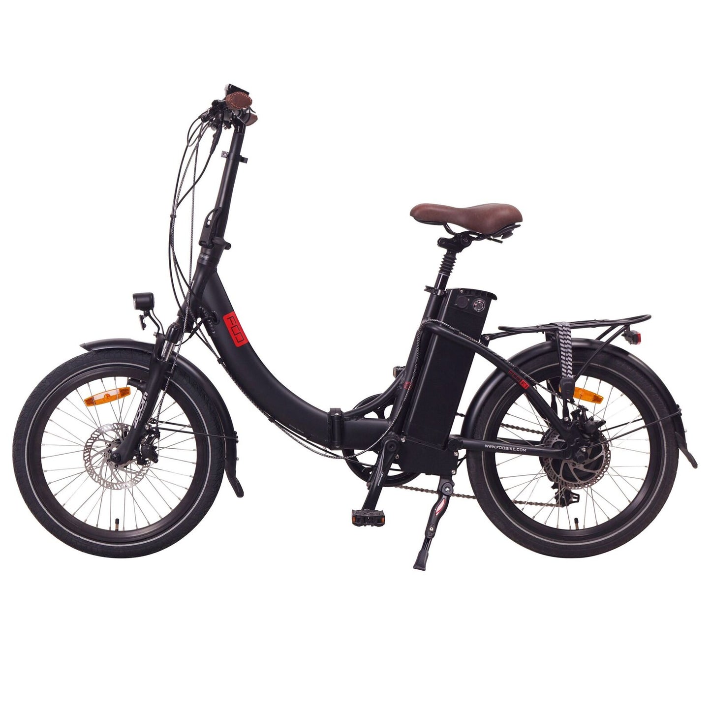 FOO F1 Folding Electric Bike, 300W-500W, 48V 13Ah, 624WH Battery [Matt Black]
