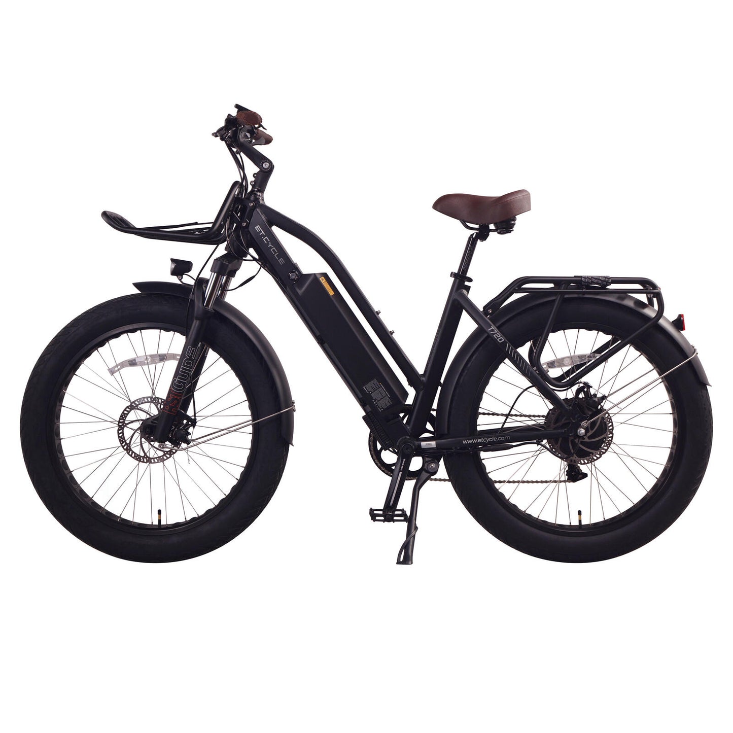 ET.Cycle T720 Fat Trekking Step-thru E-Bike, 300W-750W, 48V 15Ah, 720Wh Battery [Matt Black 26"]