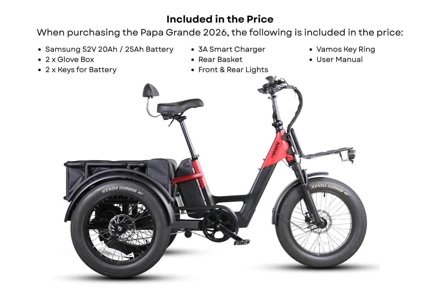 Papa Grande Pro 2026 - 3 Wheel E-Trike Bike (25AH)