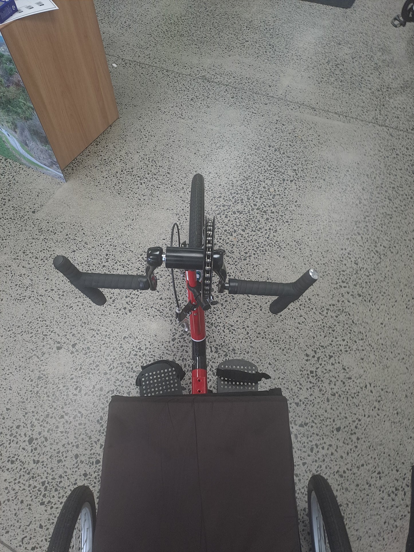 Red rehatri handcycle