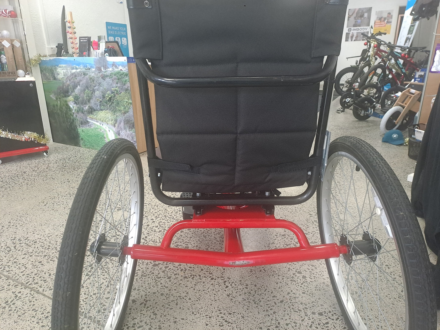 Red rehatri handcycle